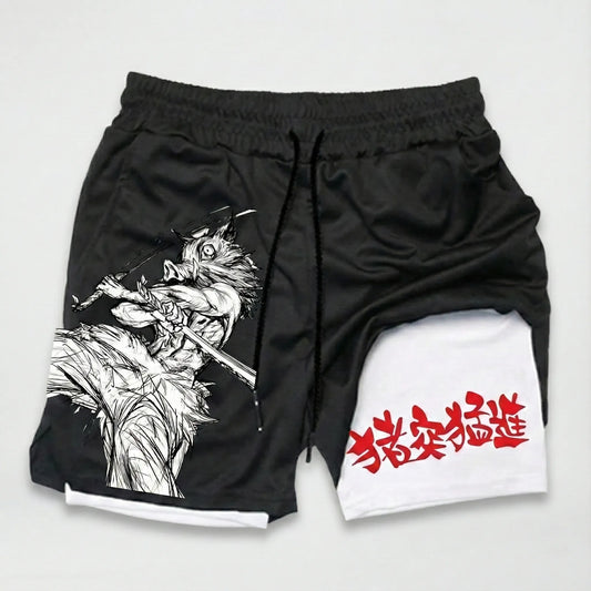 Shorts Compressão "Beast Breathing" – Edição Inosuke Hashibira