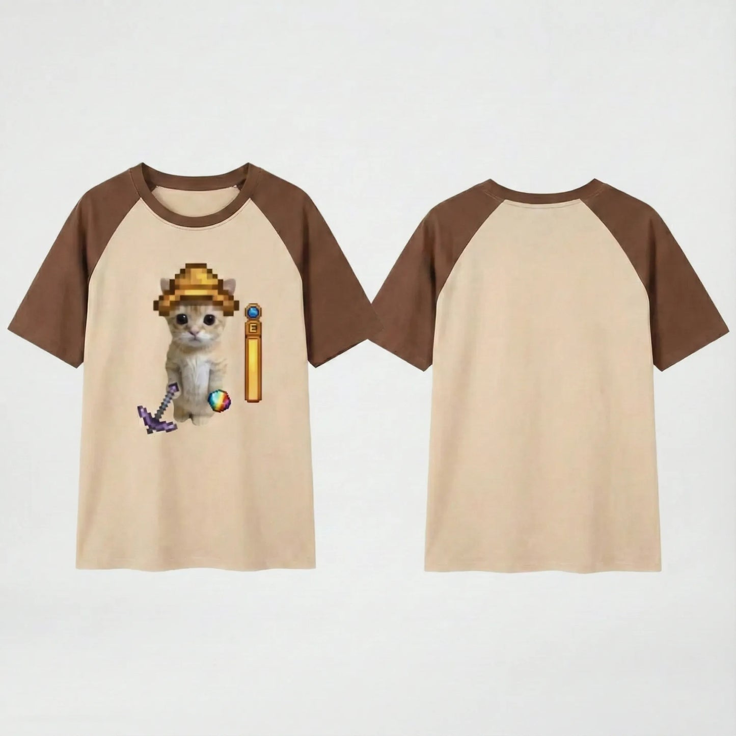 Camiseta Stardew Valley Edição Gatinho Minerando