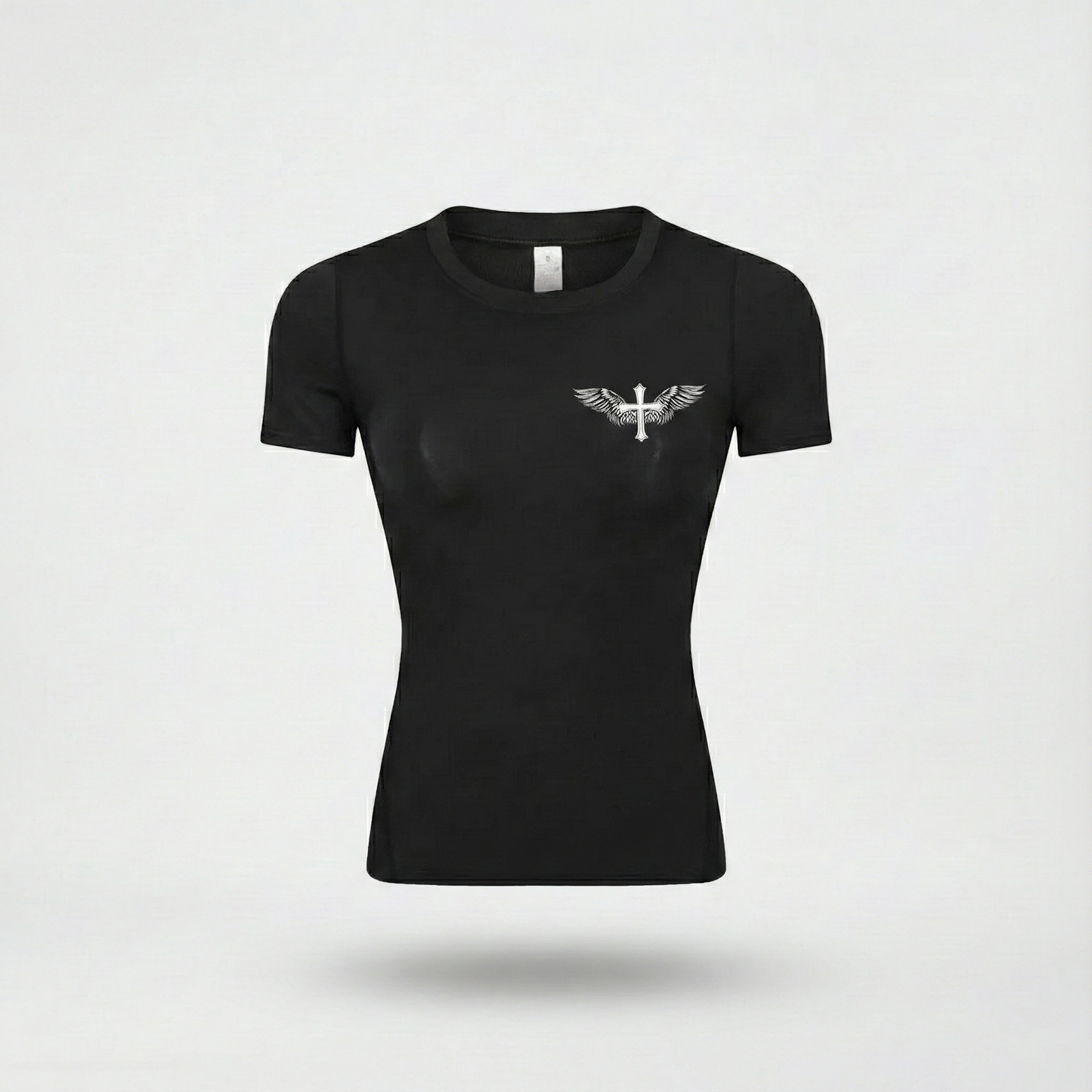 Camiseta de Compressão Feminina "Iron Faith" – Edição The Cross