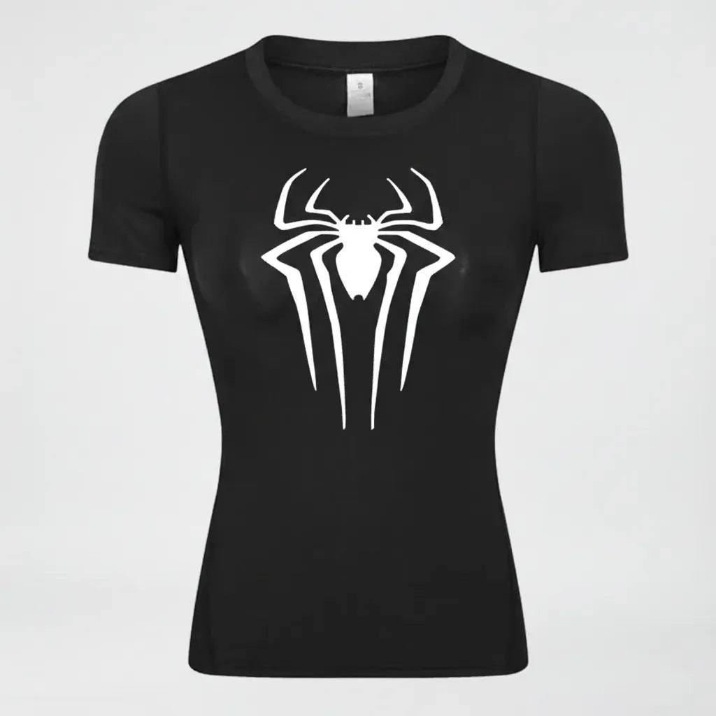 Camiseta de Compressão Feminina "Arachnid" – Edição Hero Suit