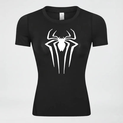 Camiseta de Compressão Feminina "Arachnid" – Edição Hero Suit