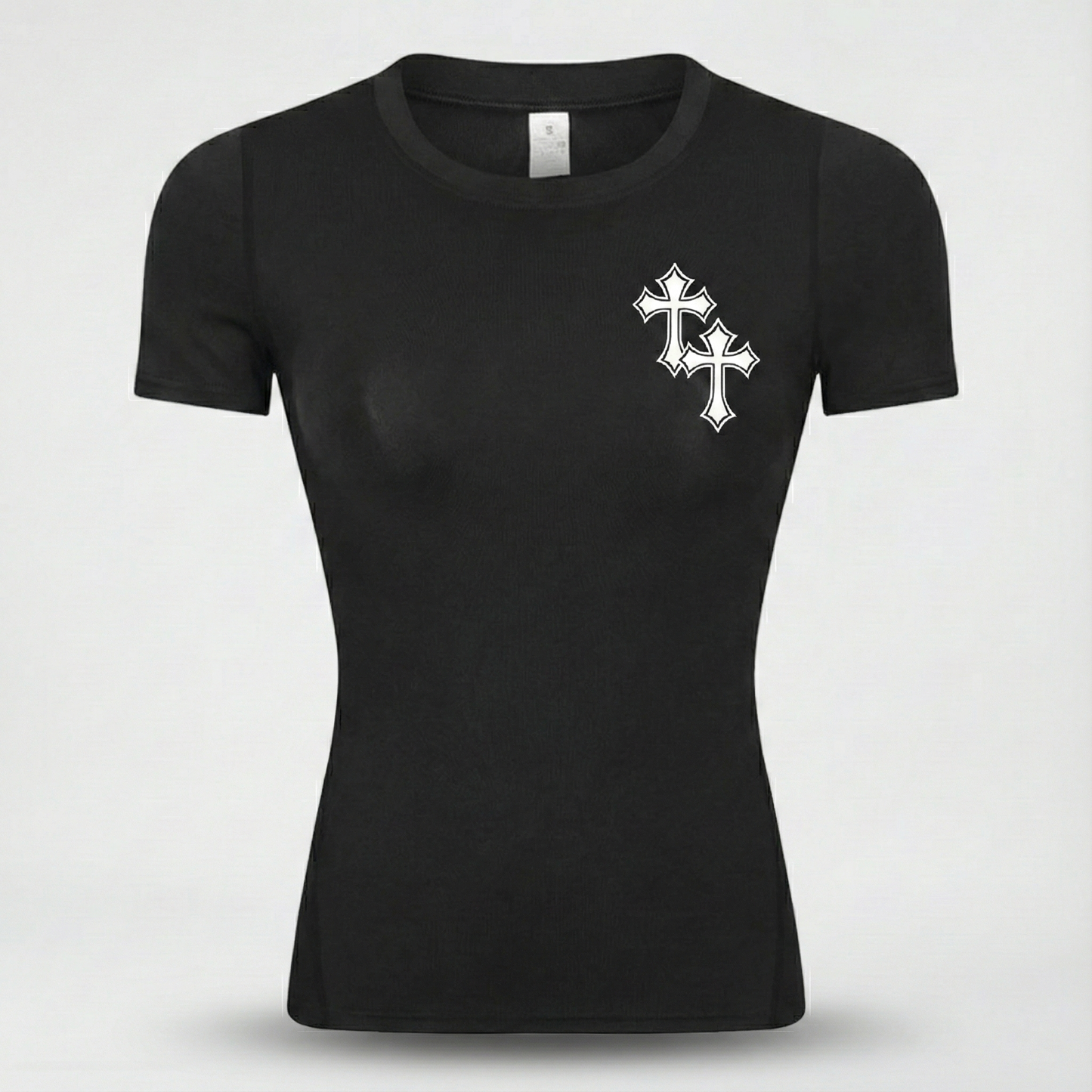 Camiseta de Compressão Feminina "Iron Faith" – Edição The Cross