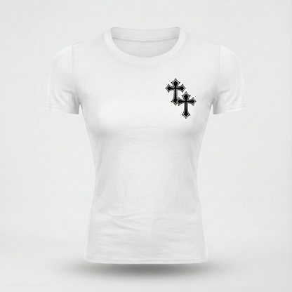 Camiseta de Compressão Feminina "Iron Faith" – Edição The Cross