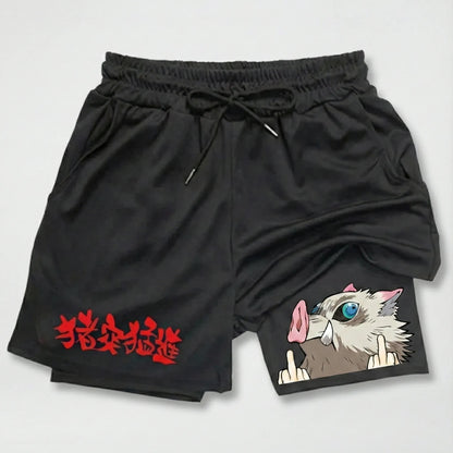 Shorts Compressão "Beast Breathing" – Edição Inosuke Hashibira