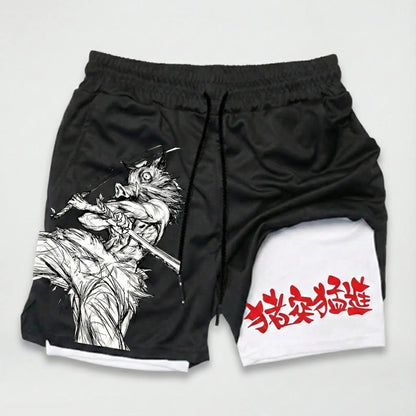 Shorts Compressão "Beast Breathing" – Edição Inosuke Hashibira